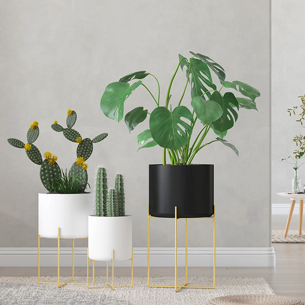 Gold Plant Stand with Pot Fashion Light Luxury Floor Type Living Room   MoneyMuggs