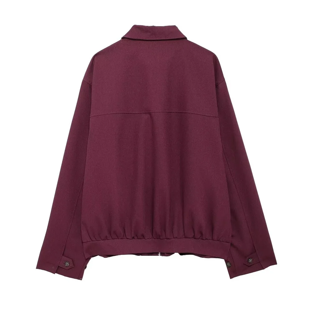 UNIZERA 2024 Autumn New Product Fashion Casual Women's Zipper Pocket Decoration Jacket Coat Lantern Mini Skirt Set 4