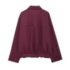 UNIZERA 2024 Autumn New Product Fashion Casual Women's Zipper Pocket Decoration Jacket Coat Lantern Mini Skirt Set 4