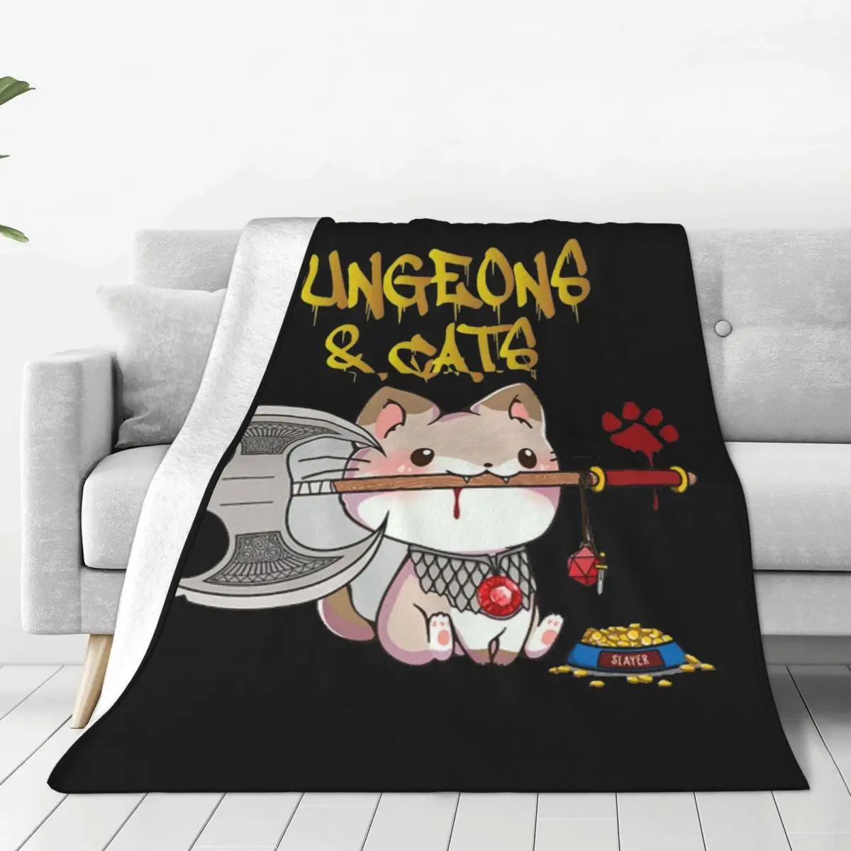 

Copy Of Dungeons And Cats Blankets Wool Vintage Warm Throw Blanket for Chair Covering Sofa Winter