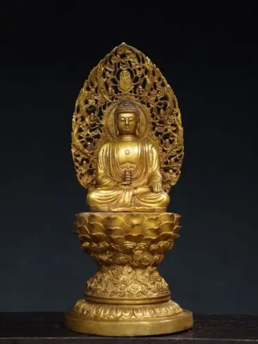 

Antiques Chinese Shakyamuni bronze gilded Buddha statues
