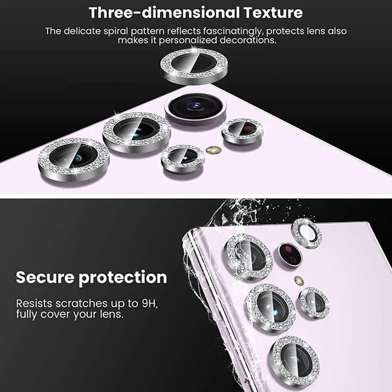 Ultra HD Glitter Diamond Metal Ring Camera Glass Lens Protector