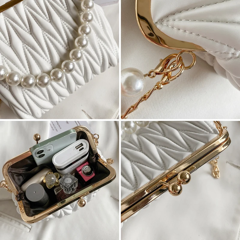 SHEIN SXY Borsa frizione e a tracolla da donna in metallo, alla moda e