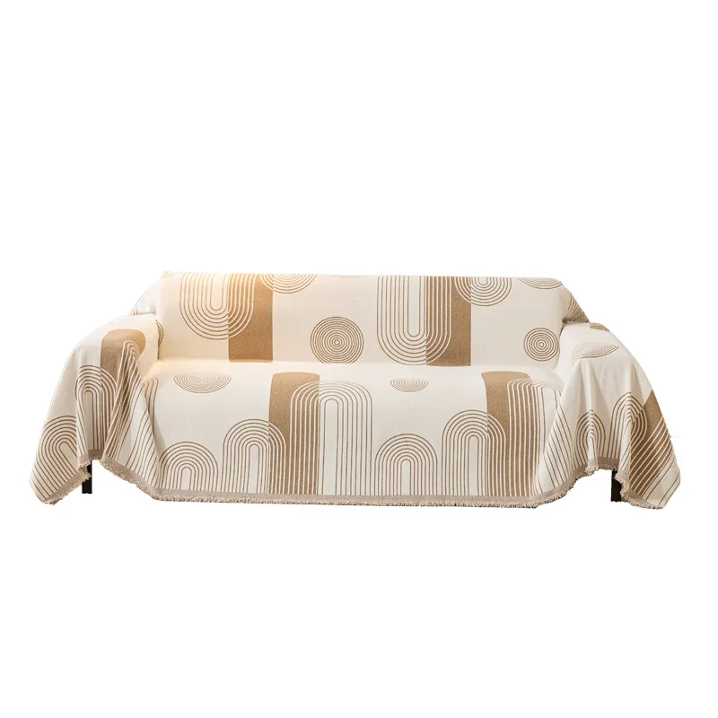 Universal Sofa Cover Winter Plush One-Piece Sofa Protector Nordic Sle Machine Washable for Three-Seater Sofa Dustproof 5