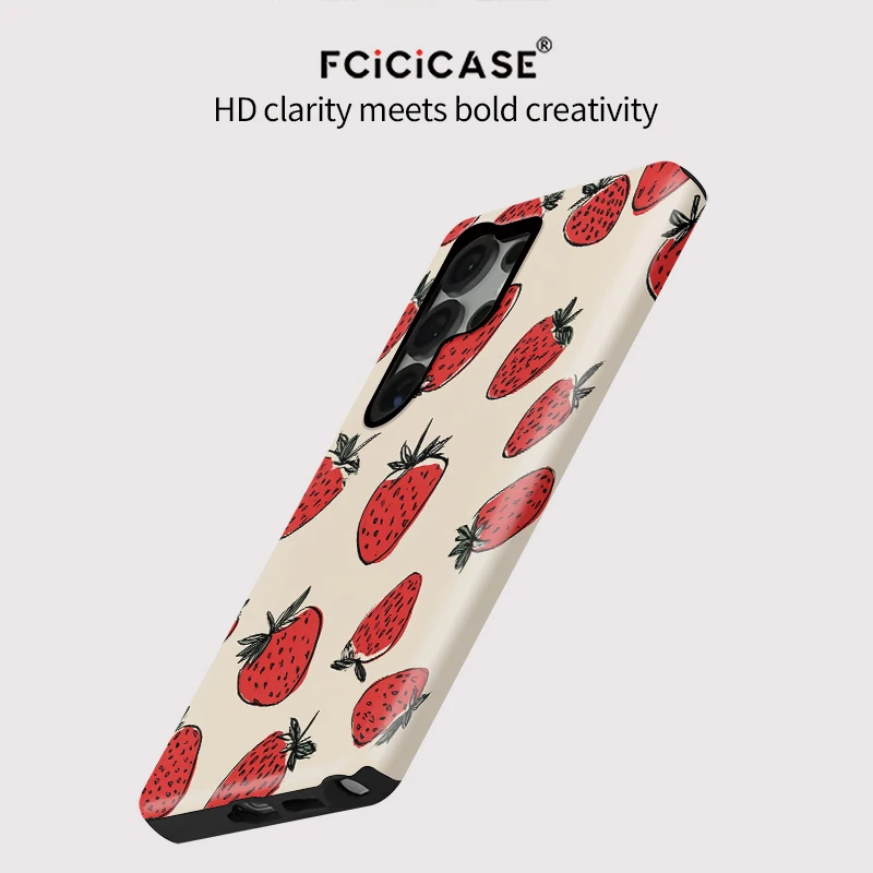 Strawberry Print Dual Layer Protective Acrylic PC Cover