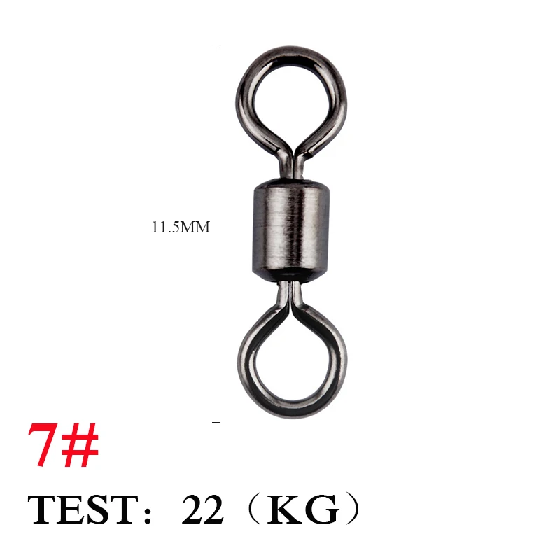 20/100 stücke Angeln Barrel Lager Roll Wirbel Solide Ring LB Lockt Stecker 17 Größe Angelgerät Zubehör Fisch Werkzeug – Detail 27