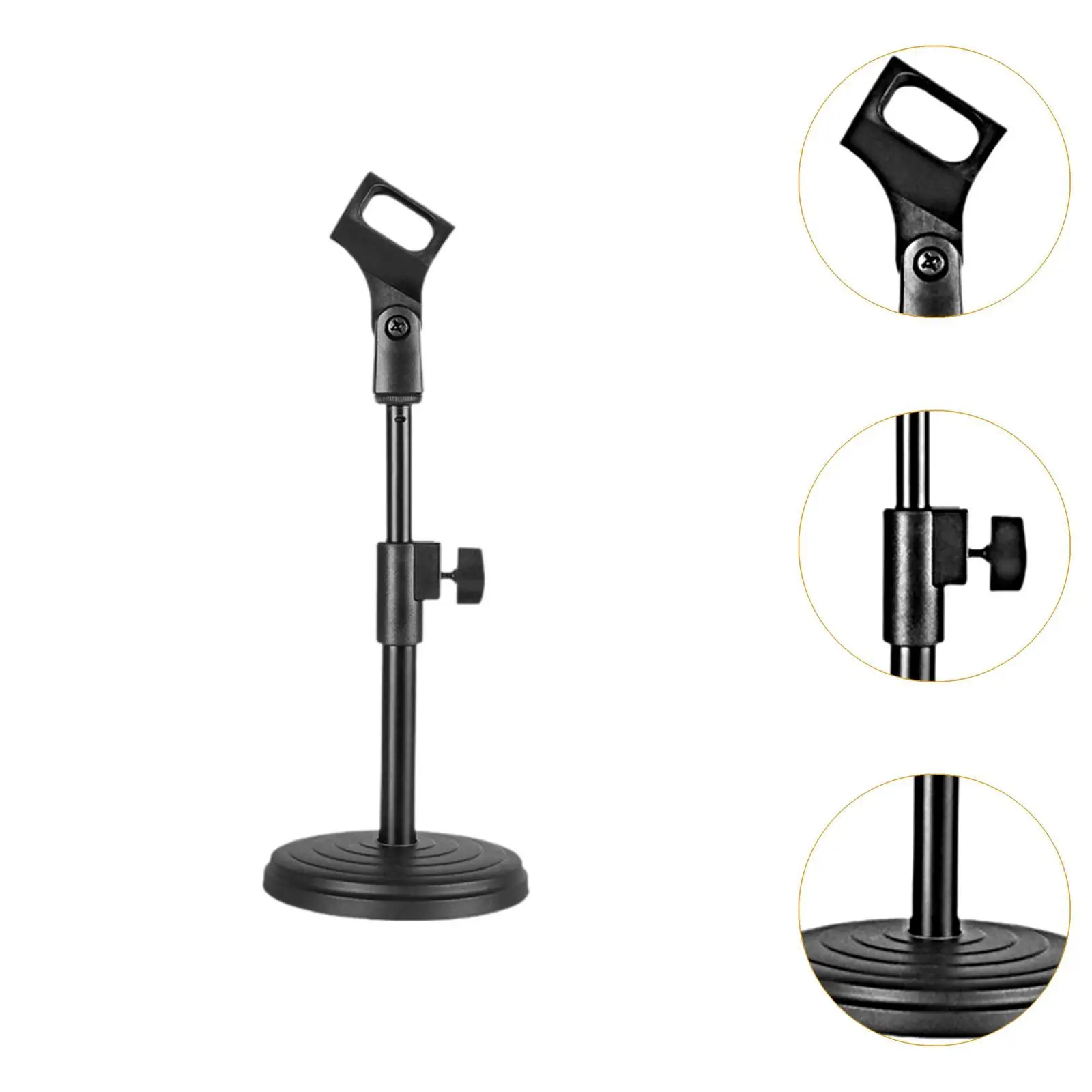 데스크탑 스탠드, 높이 조절 가능, 견고한 미끄럼 방지, 컴팩트한 데스크 마이크 스탠드, 파티, 가정, 노래방, 스튜디오용 마이크 홀더