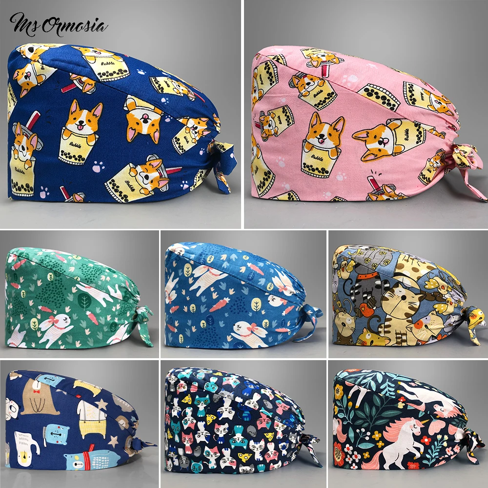 

Scrubs Caps Doctor Nurse Hats Hospital Dentistry Medical Surgical Veterinary Hats High Quality Unisex Beauty Salon Working Caps