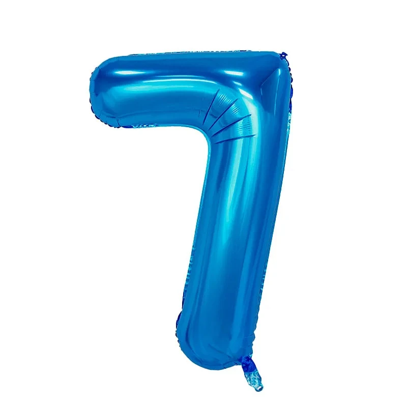 32 Inch Blue Numbers 0-9 Aluminum Film Balloon Birthday Party Anniversary Photo Scene Decoration Balloon