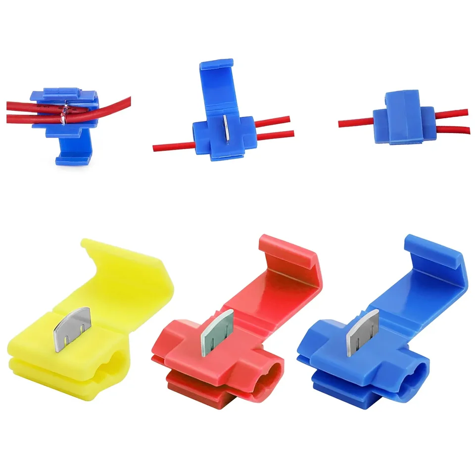 Conectores De Cable De Empalme Rápido - Juego De 50/10 Piezas Con Cerradura Escocesa, Color Rojo
