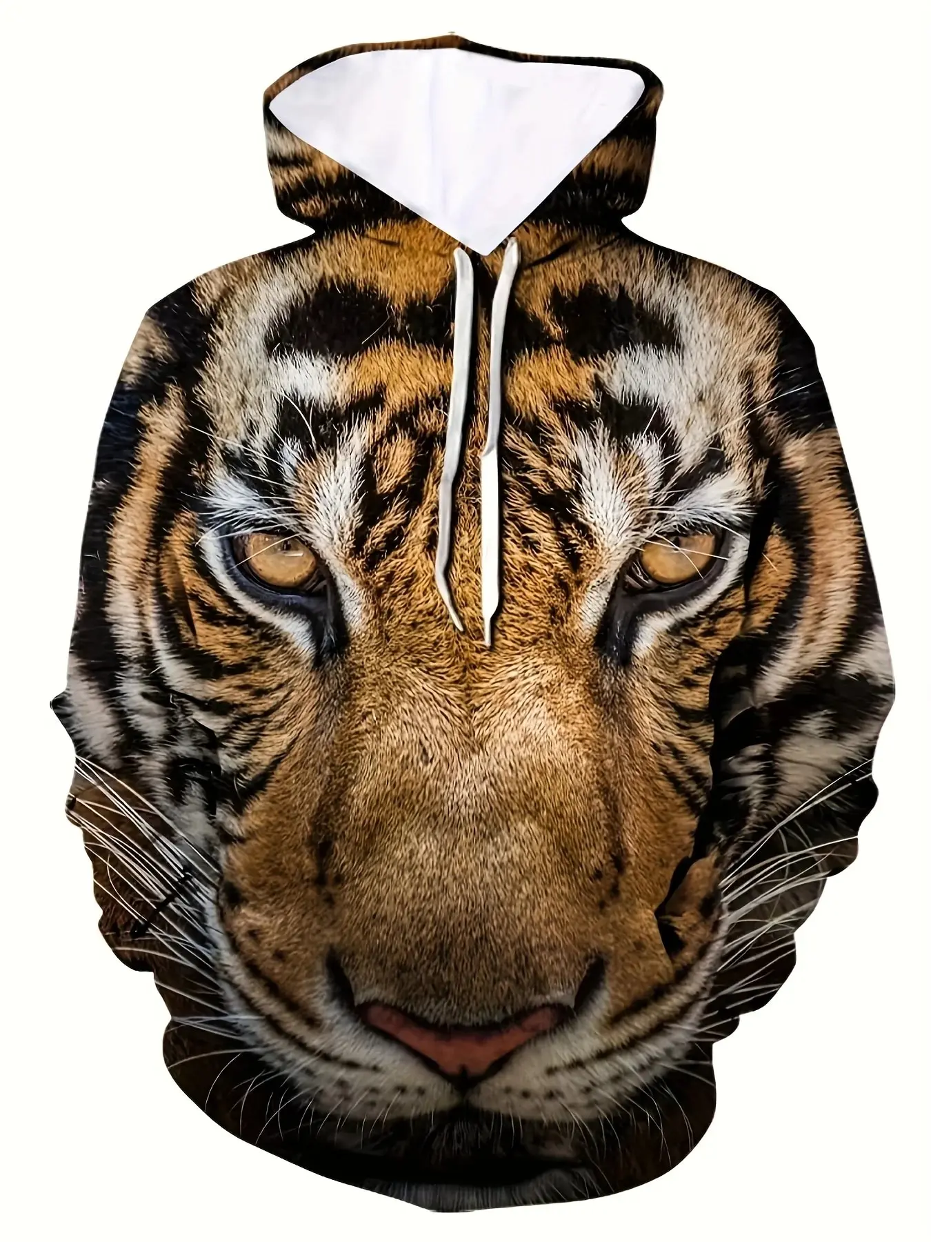 thumbnail image 1 of Sudadera con capucha con estampado 3D de tigre animal, temporada de primavera y otoño, jersey de moda para hombre de talla grande, camisa deportiva informal y fresca para exteriores, 1 of 5