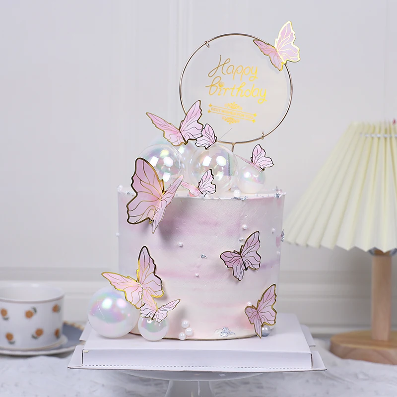 Whimsical Birthday and Wedding Cake Butterfly Toppers - 3D Decorative Dessert Accents