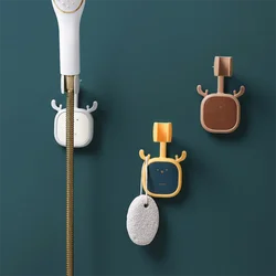 Cartoon Shower Holder Universal Shower Head Holder Punch-Free Bathroom Bracket Adjustable 360 Degree Rotation ABS Fixed Base