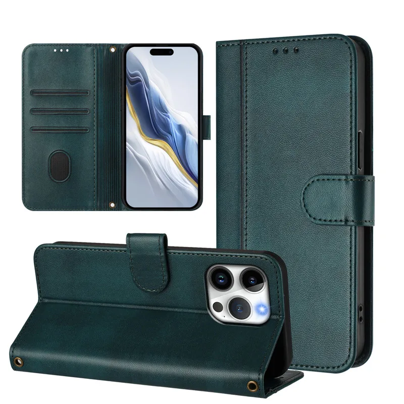 Magnetic Leather Wallet Flip Case with Card Holder - Premium Protective Phone Cover