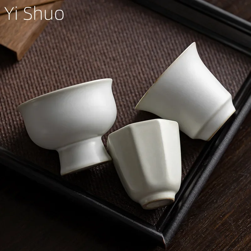 Japanese Ceramic Goblet Kung Fu Small Tea Cup Simple Master Cup Single Personal Tea Chinese Teacup Bowl