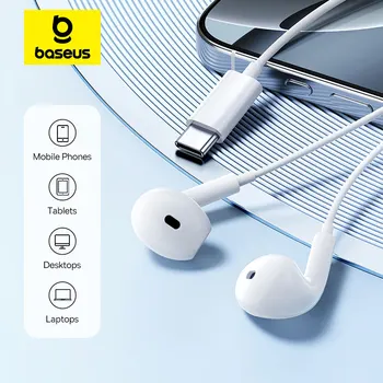 Baseus Encok CZ19 Semi-in-Ear Wired Earphones Type-C With Mic For IOS Mac Xiaomi Samsung HUAWEI Computer Cellphone Headphones