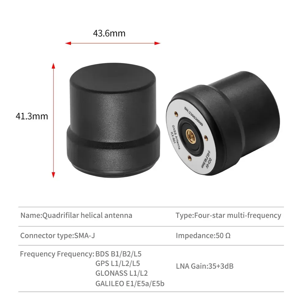 Antenne GNSS HA-901 GPS GLONASS Galileo L1 L2/L5 Haute Précision
