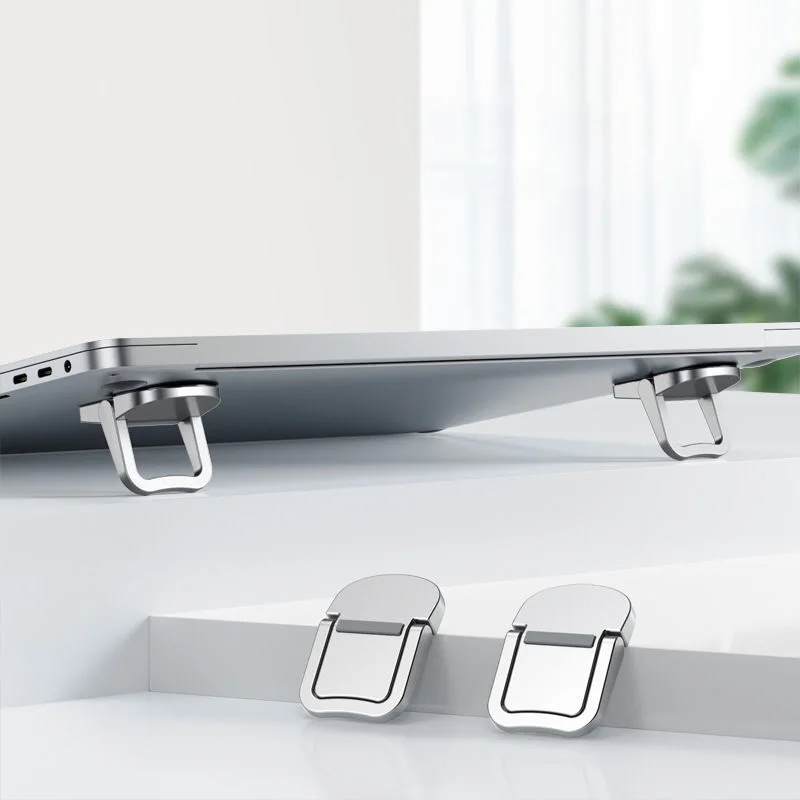 2PCS 접이식 노트북 스탠드 조정 가능한 각도 브래킷 접착식 보이지 않는 브래킷 휴대 전화 노트북 용 휴대용 뷰잉 스탠드