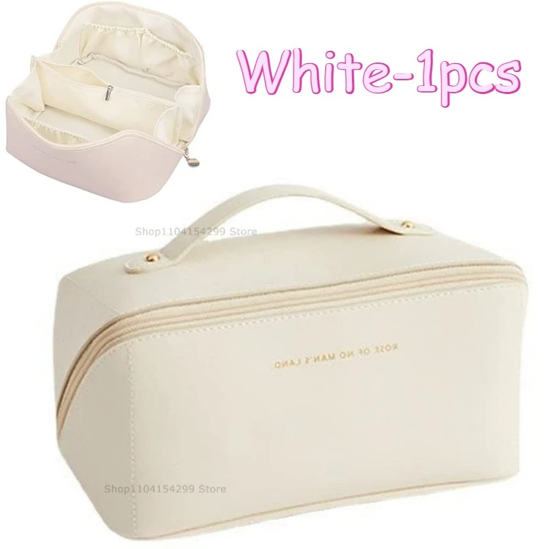 Spacious PU Leather Cosmetic Organizer Bag