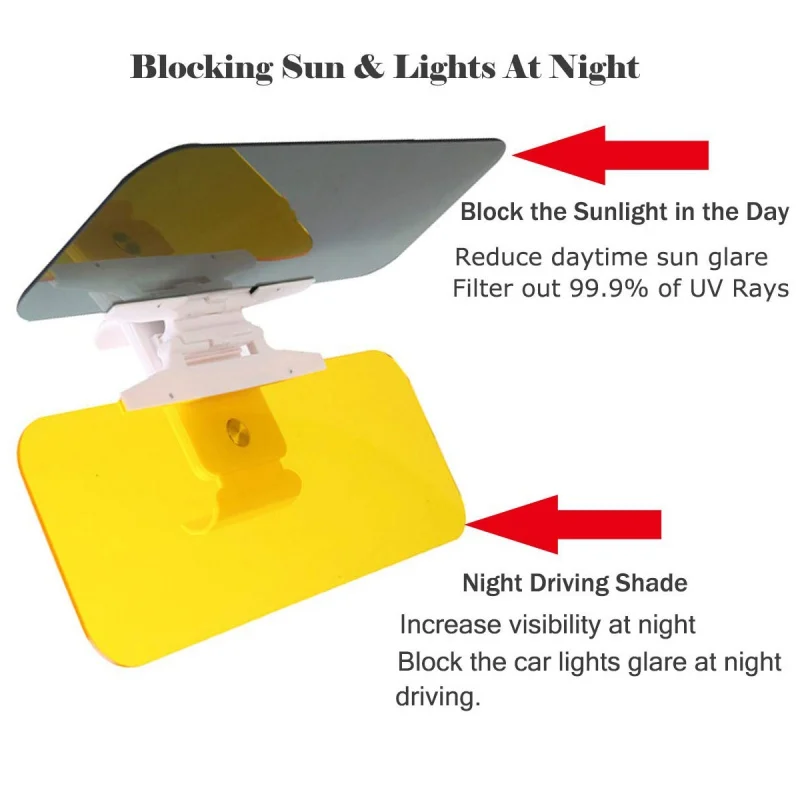 Car Sunshade Mirror Car Sunshade Extension Night Driving Glare Blocker Anti-Glare Mirror Day Night Dual-Purpose Necessities