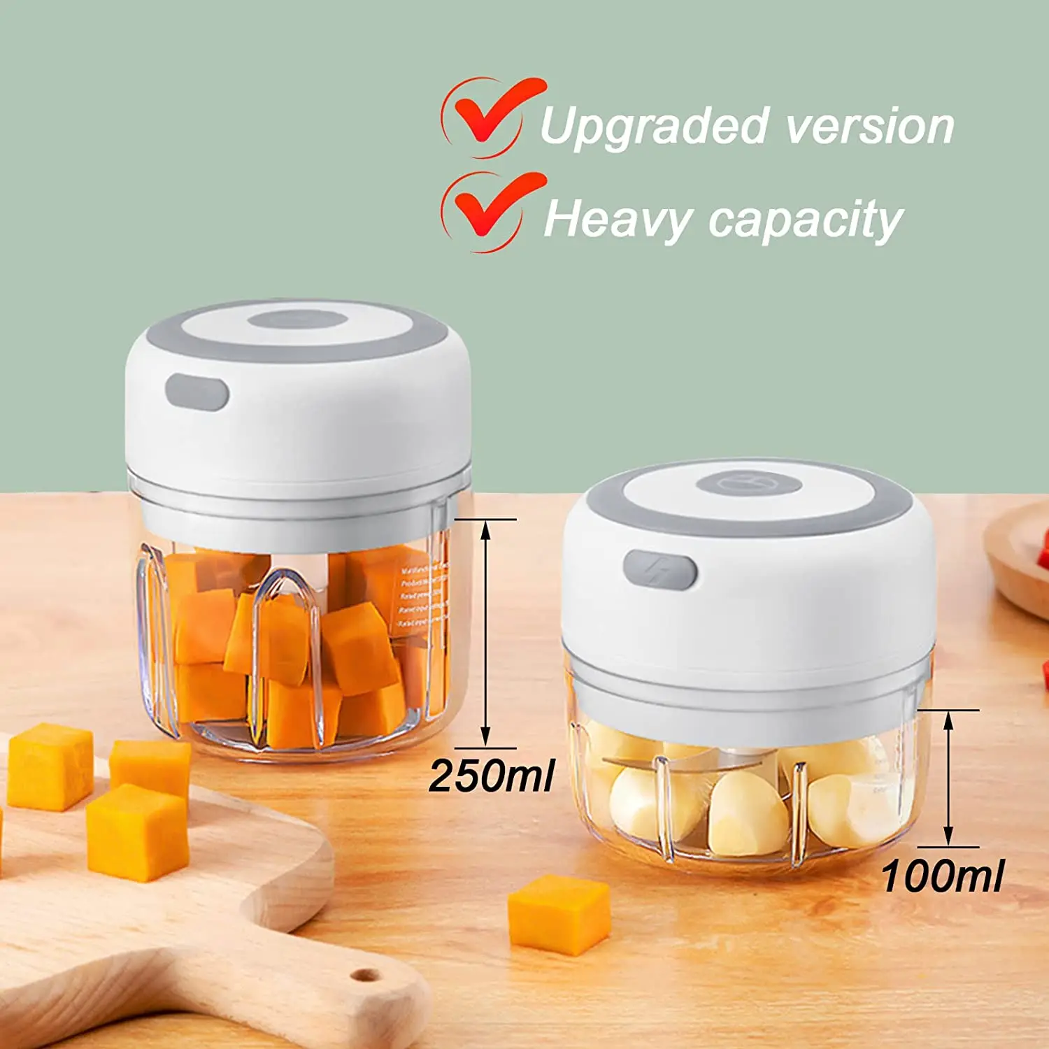Portable Electric Garlic Masher Crusher 100/250ml Garlic Chopper USB Food Processor Kitchen Kitchen Gadgets Kitchen Tools 5