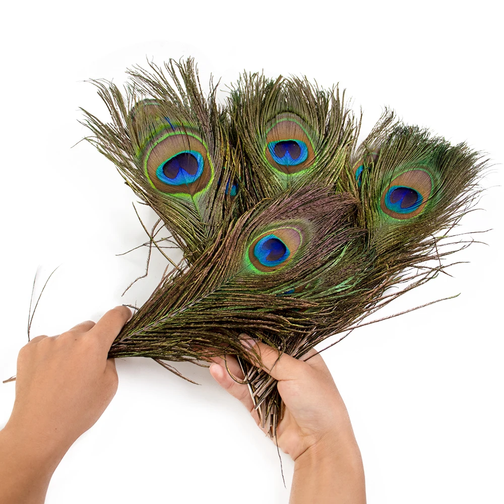 10PCS Natural Peacock Feathers 25-30cm for Wedding Vase Table