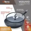 DaTerra Cucina Professional 11 "Non-stick Skillet with lid | Made in Italy ceramic skillet for chef non-stick cooking 3