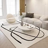 Nordic Style Living Room Decoration Plush Carpet Abstract Art Design Rugs for Bedroom Simple Line Soft Rug Home Thick Floor Mat 1
