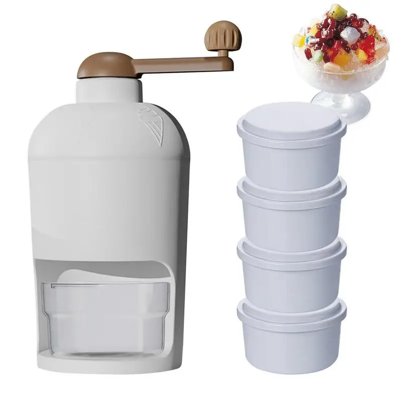 

Hand Crank Small Household Manual Ice Crusher Kitchen Transparent Multi-Purpose Hand Crank Ice Shaver With 4pcs Ice Mold