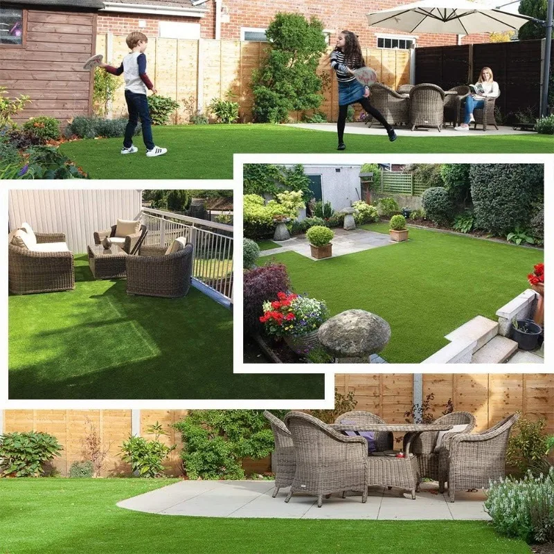 Synthetic Artificial Grass Turf Lawn, 1.38" Outdoor/Indoor Fake Grass Rug Astroturf for Dogs,Faux Rug with Drainage