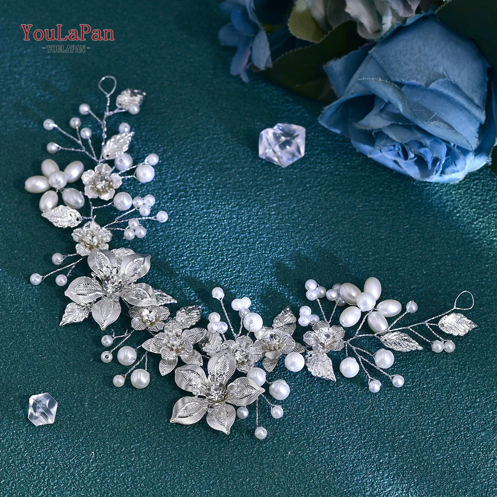 YouLaPan Silver Alloy Flower Bride Waist Accessories Wedding Dress Belt Pearl Waist Chain Dress Decoration SH749