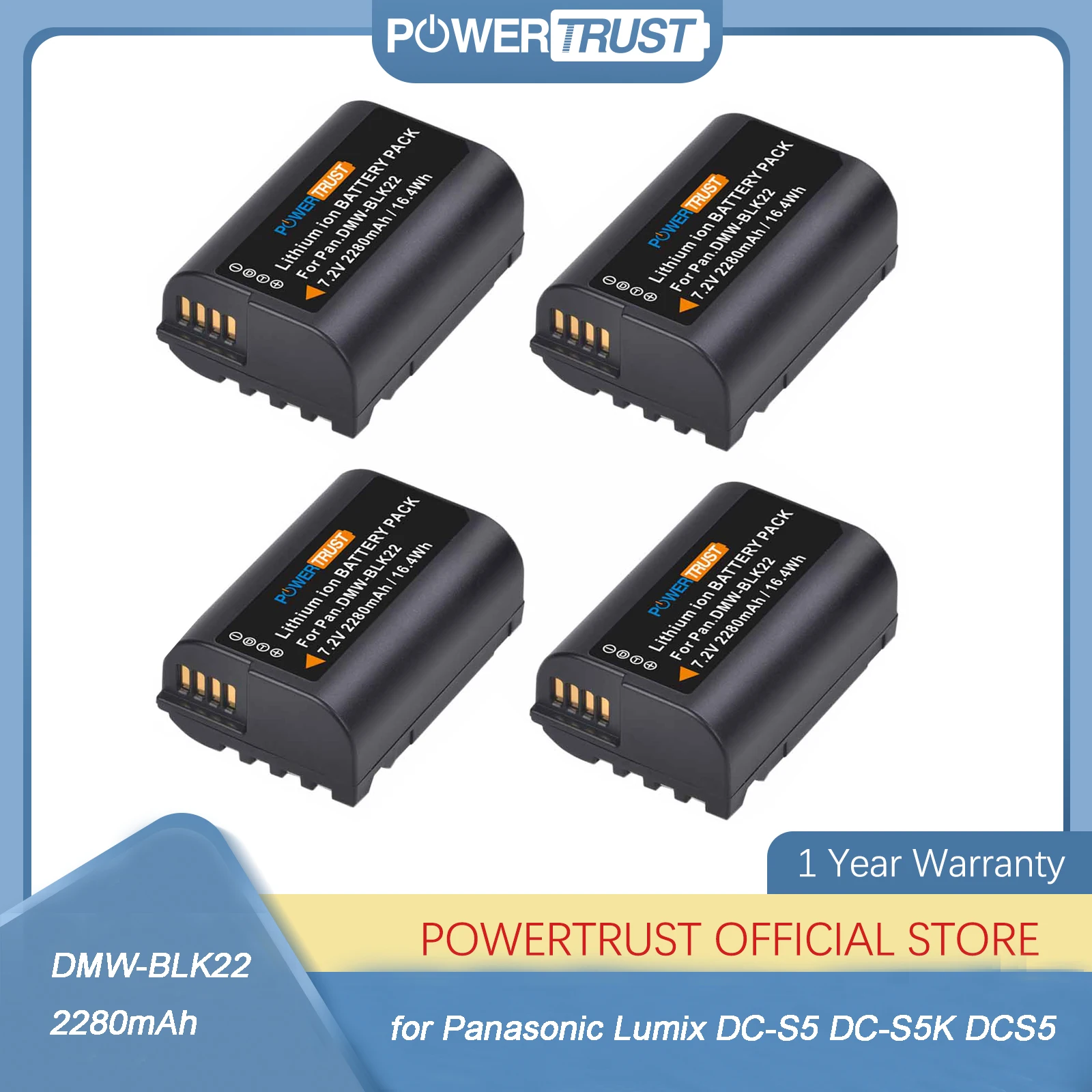Dmw-Blk22 2280Mah Batteria Della Fotocamera Per Panasonic Lumix Dc-S5 Dc-S5K Dcs5 Dcs5K Gh6 Gh5 Blk22 Dmw Blk22 Dmwblk22
