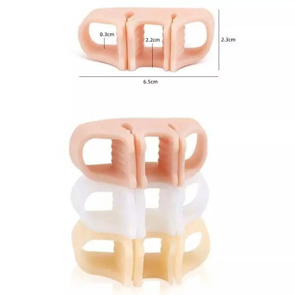 New Portable Valgus Corrector Washable Reusable Three Hole Toe Separators Manicure Pedicure Elastic Toe Separator Straightener