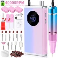 40000 RPM Electric Nail Drill Machine for Nails Electric File HD Display Metal Manicure Pen Professional nail lathe Sander 1
