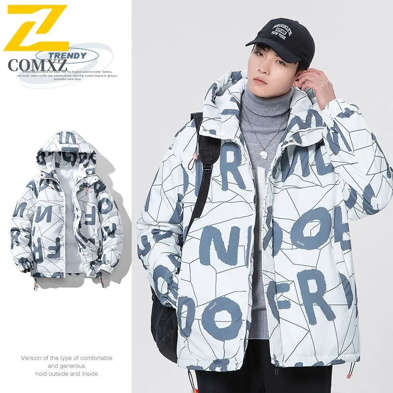 Men's American Style Outdoor Hooded Parka Waterproof Windproof Winter Coat Loose Fit Fishing Mountaineering Camping Jacket 2025