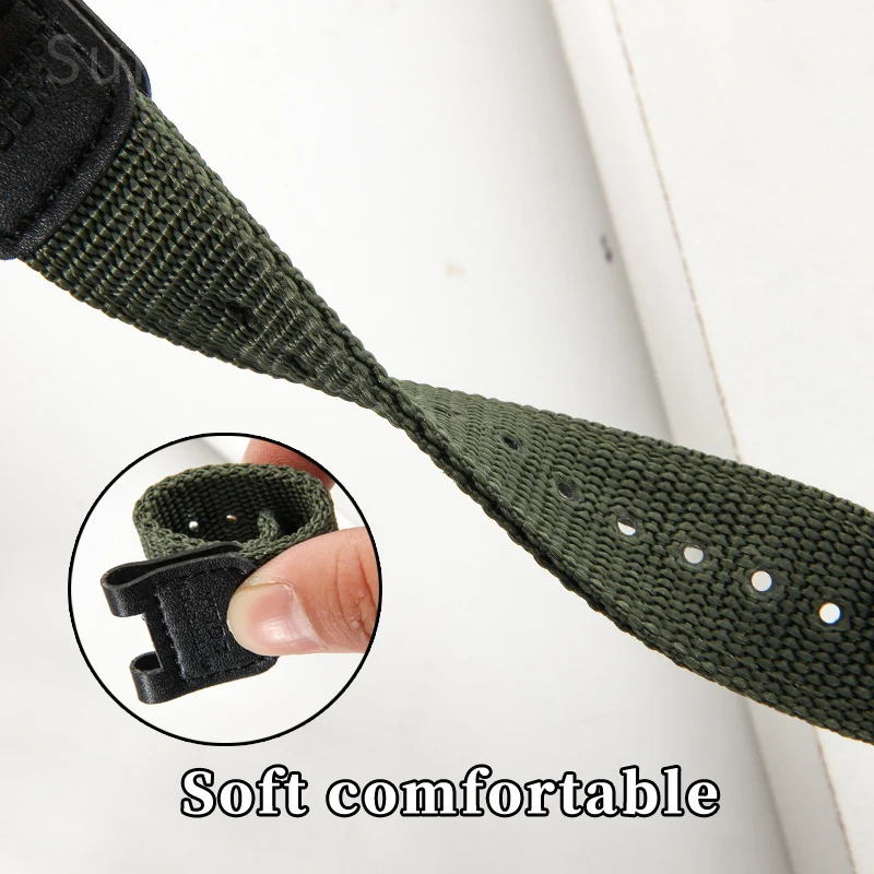 Premium Leather Nylon Watch Strap - Durable Replacement Watchband Accessories