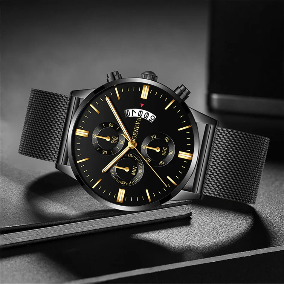 New Arrival Watch for Men Temperament Ultra-thin Mesh Belt Men's Watch High-end Business Round Luminous Relojes Para Hombre