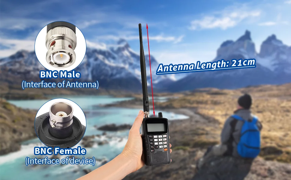 햄 라디오용 옴니 안테나, 틸트 및 스위블 BNC 플러그, 수 커넥터, 433Mhz, 3dbi