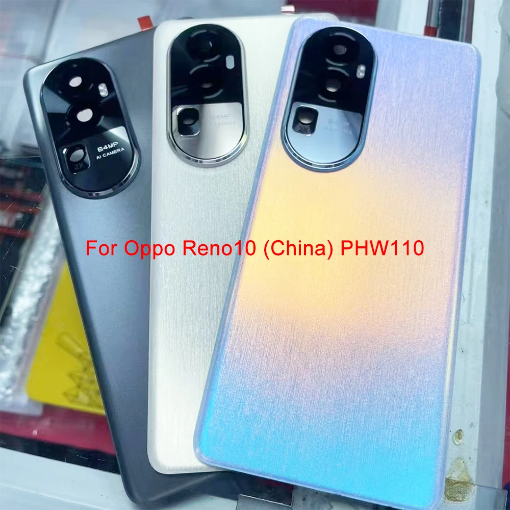 후면 배터리 커버 하우징 및 카메라 프레임 렌즈, Reno 10 Pro 5G CPH2525 + 스티커, 6.7 인치 등급 AAA, Oppo Reno 10 5G CPH2531