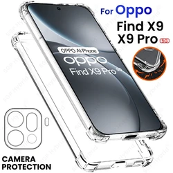 Crystal Clear Shockproof Soft Silicone Case with Airbag Corners - Find X9 Pro 5G (Transparent)