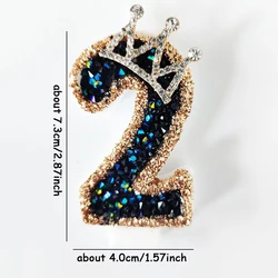 Elegant Crowned Number Candles for Celebrations and Decor (Number 2)