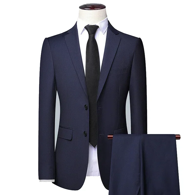 Men Suit 3 Pieces Blazers 2 Sets Wedding Formal Korean Clothing