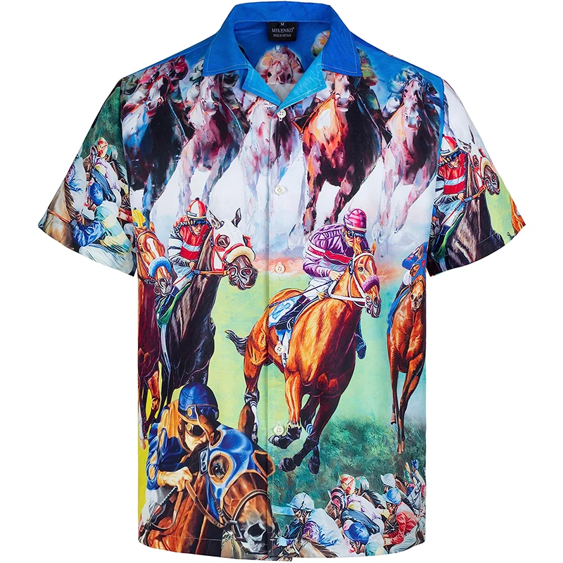 thumbnail image 1 of Camisas hawaianas divertidas para hombre, camisas de playa con botones y manga corta con estampado completo, blusa de verano de gran tamaño para hombres y mujeres, 1 of 5