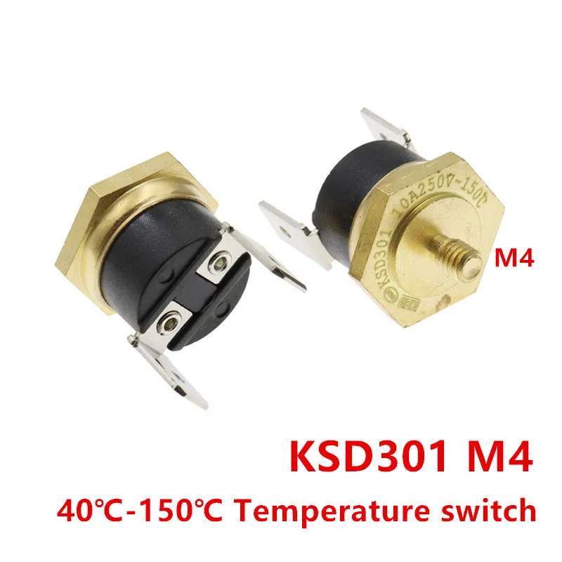 Termostato KSD301 250V 15A – 5 Pezzi, Normalmente Chiuso, Range 40-150°C, Per Elettrodomestici E Dispositivi Di Riscaldamento
