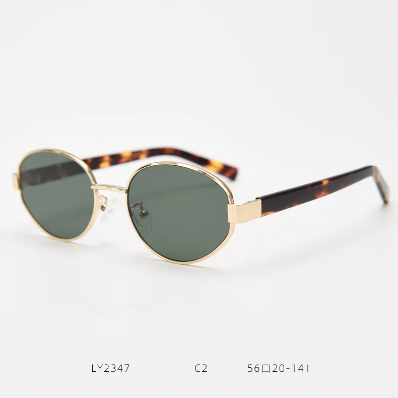 Retro Ovale Sonnenbrille mit Rahmen Personalisierte Modische Outdoor-Brille für Autofahren, Dates und Partys mit Nylon-Gläsern – Detail 8