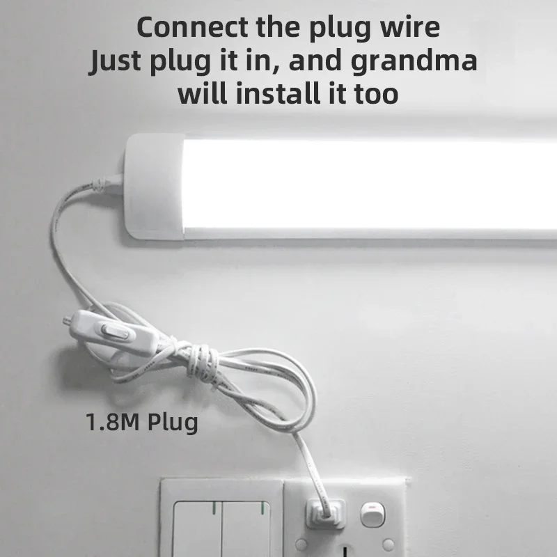 LED Wall Lamp Under Cabinet Light 10W 20W Ultra Thin Led Tube Bar Home Bedroom Kitchen Closet Indoor Wall Light Lighting 110V