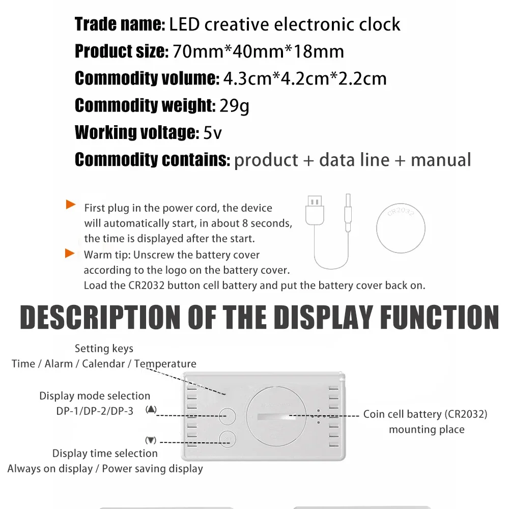 Led Spiegel Digitale Klok Wekker Snooze Tafel Klok Wakker Mute Kalender Dimbare Elektronische Desktop Klokken Home Decoratie