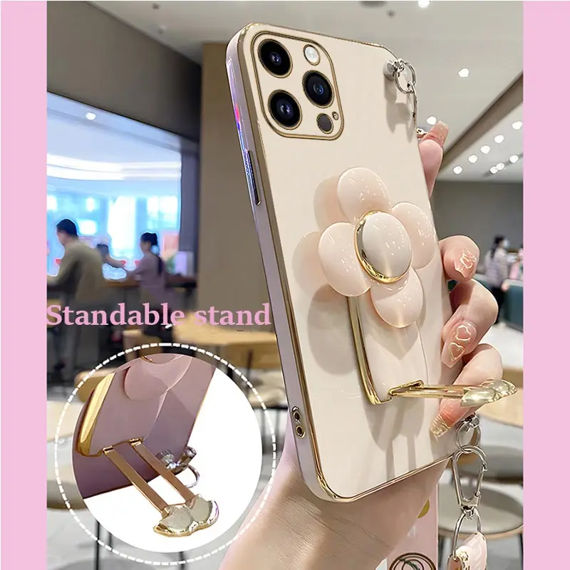 Coque avec support de moulin à vent rotatif, étui avec lanière pour iPhone 14 11 Pro 13 12 Mini 8 7 6 6S Plus 10 X Xr Xs Max SE 2020_voghion.com