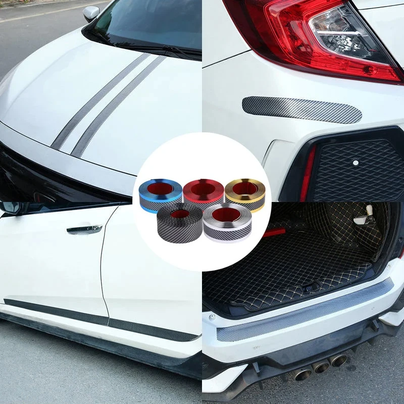 Auto Aufkleber Tür Kantenschutz Universal Einstiegsleisten Aufkleber Carbon Faser Anti Scratch Anti-kollision Streifen Dekorative Aufkleber – Detail 7