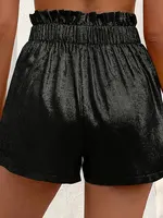 Women's Oversized Woven Solid Color Casual Shorts Comfortable Loose Fit High Waist Knee-Length Summer Fashion - Image 5